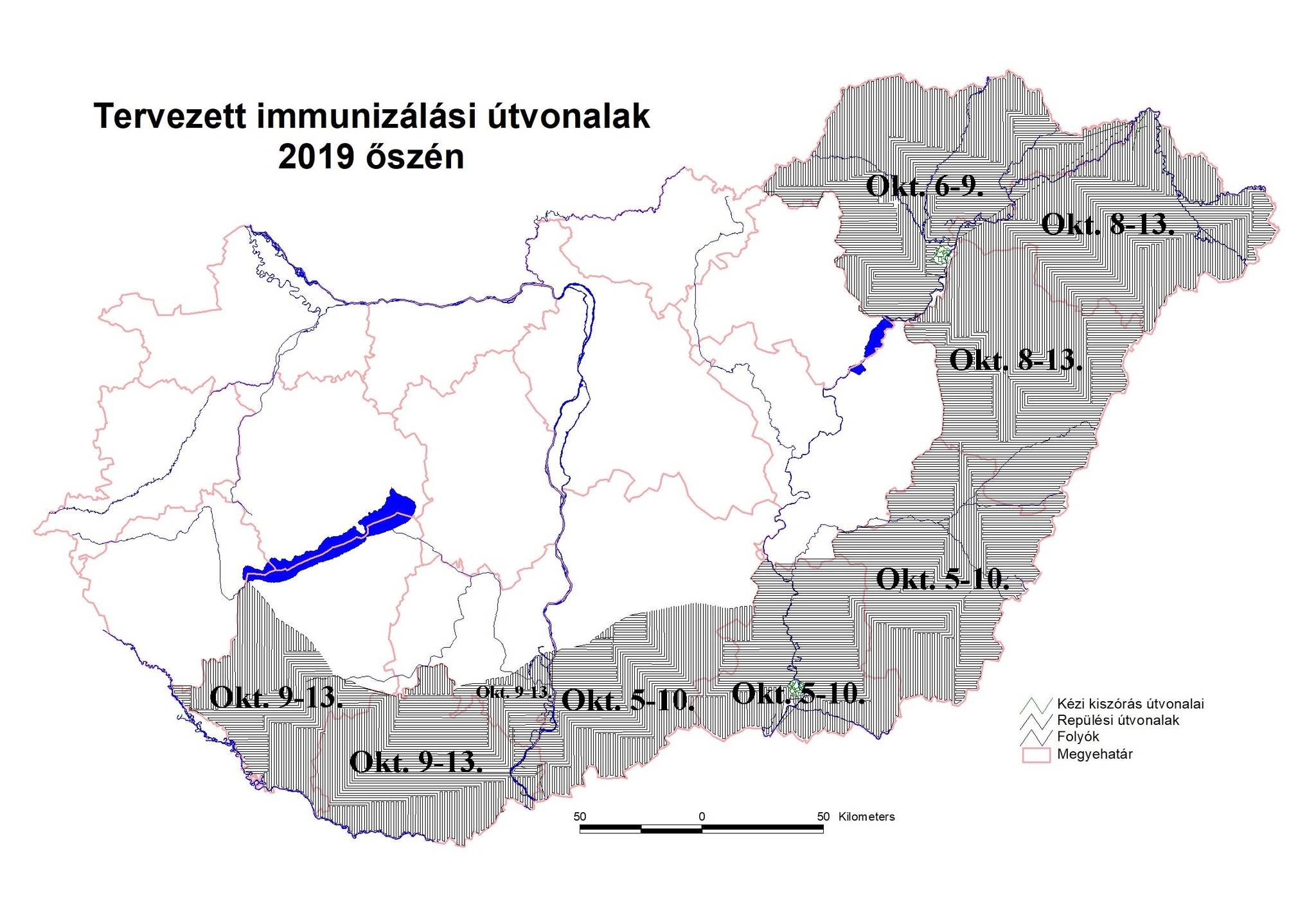 Az őszi ebzárlat által érintett területek