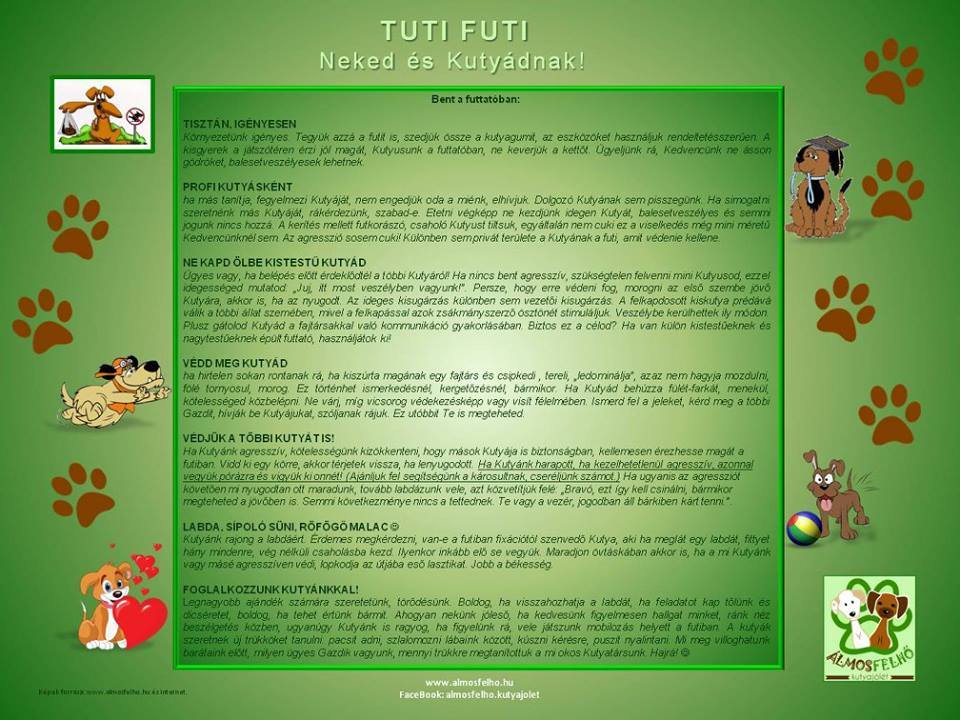 Tuti Futi - a kutyafuttatók házirendje