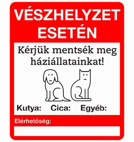 A matrica megmutatja a kiérkező segítségnek, van-e háziállat a lakásban