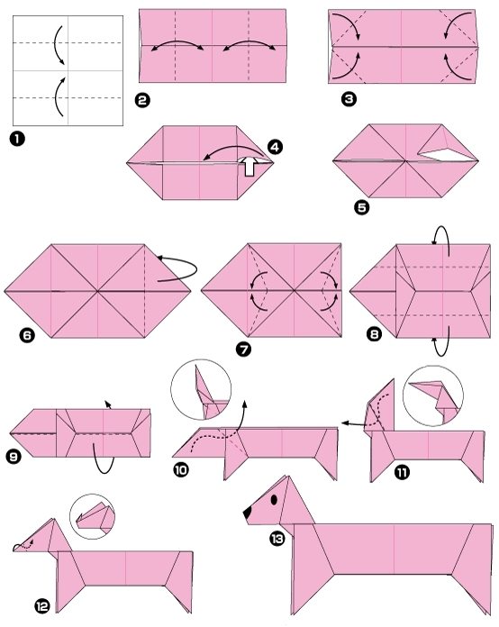 Tacskó origami