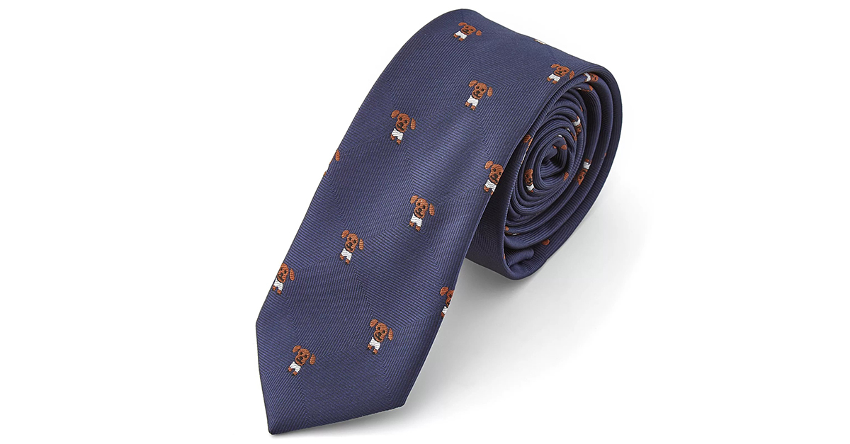 Egy igazi kutyabarát nyakkendőjét is kutyák díszítik