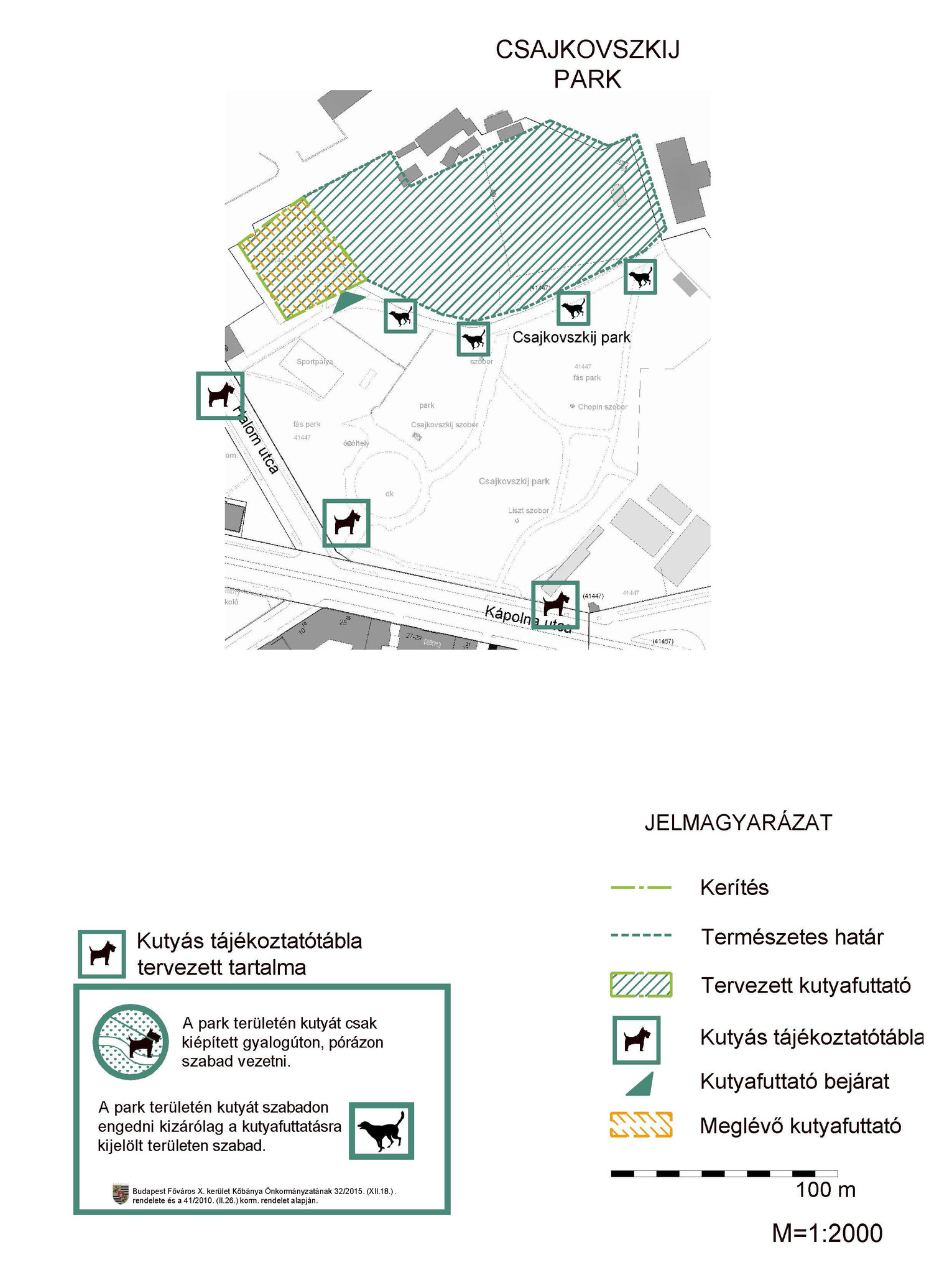 A Csajkovszkij park területén kialakításra kerülő kutyafuttató területe