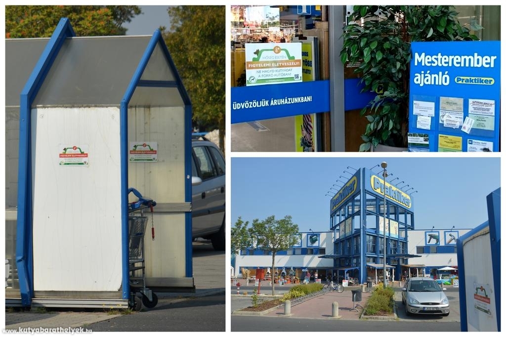 A hőségre figyelmeztető plakát a Praktiker áruházakban