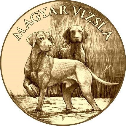 A magyar vizslás emlékérme hátulja