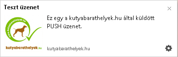 kutyabarathelyek.hu PUSH