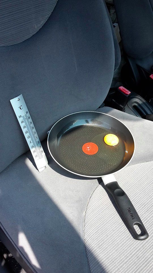 Egy nyers tojás a serpenyőben - mi történik vele, ha bent hagyjuk a napon álló autóban?