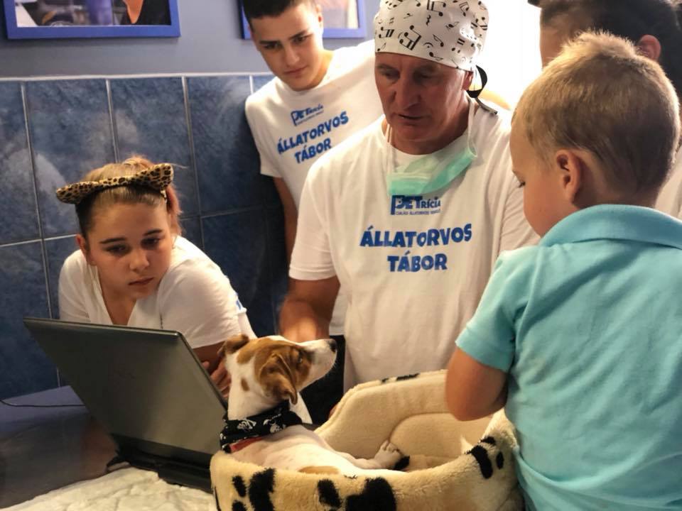 Dr. Juhász Csabával konzultálnak az állatorvosnak készülő gyerekek