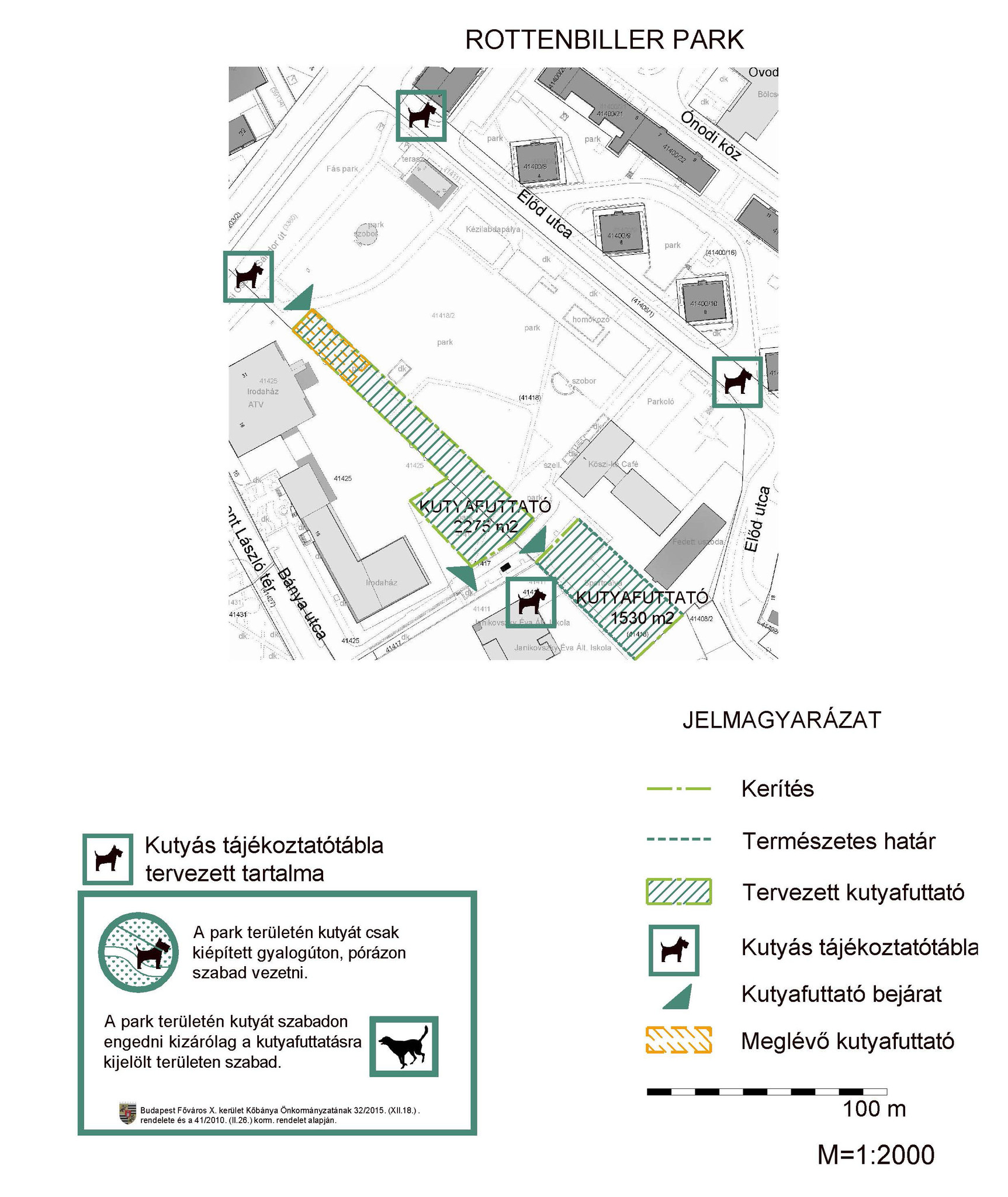 A Rottenbiller park területén kialakításra kerülő kutyafuttató területe