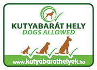 Kutyabarát hely védjegymatrica Kutyabarát hely védjegymatrica kicsiben