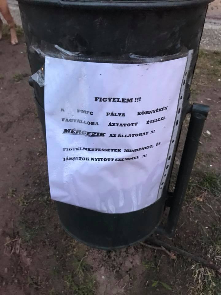 Mérgezés a pécsi PMFC stadion környékén Mérgezés a pécsi PMFC stadion környékén