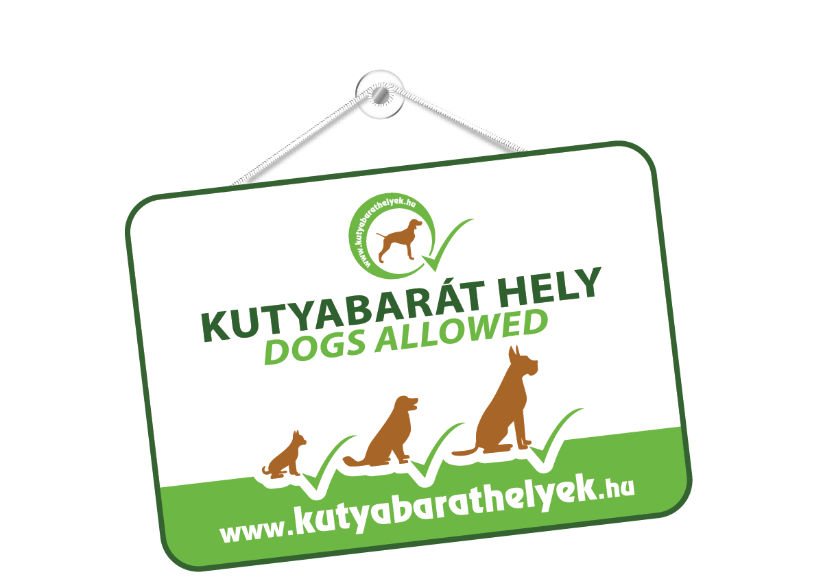 Kutyabarát hely védjegymatrica tábla Kutyabarát hely védjegymatrica tábla
