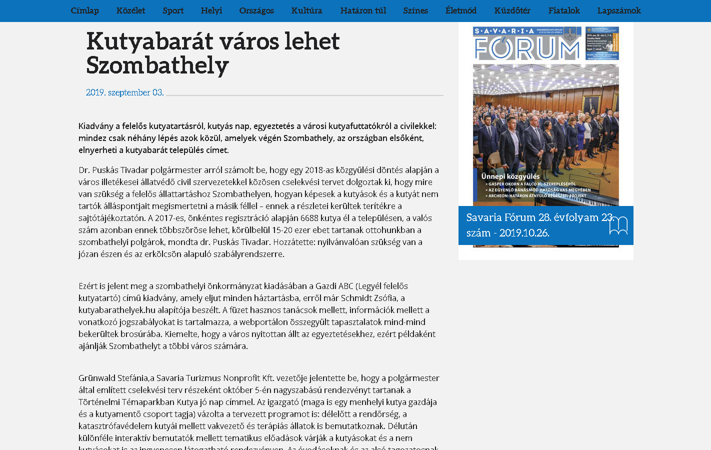 savariaforum.hu - Kutyabarát város lehet Szombathely savariaforum.hu - Kutyabarát város lehet Szombathely