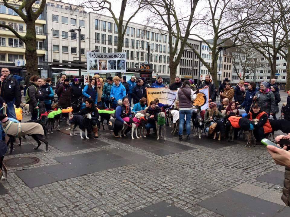 A felvonulás Kölnben a galgókért